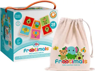 Produktbild von Frootimals Holz Domino Brettspiel Mehrfarbig  Mehrfarbig One Size