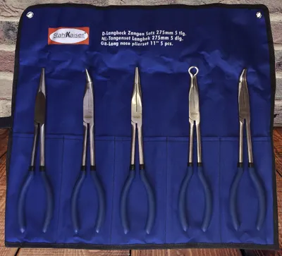 Produktbild von Spitzzangen Langbeckzangen Satz 5-tlg. Extra Lange Ausführung 275 mm