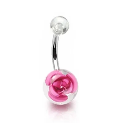 Produktbild von Taffstyle Bauchnabelpiercing Bauchnabelpiercing Banane Stecker Rosen Kugel, Pink