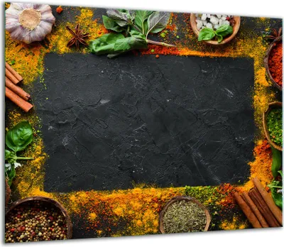 Produktbild von Herdabdeckplatten Glaskeramikkochfeld-Abdeckung Spritzschutz Glas 60x52cm Gewürze