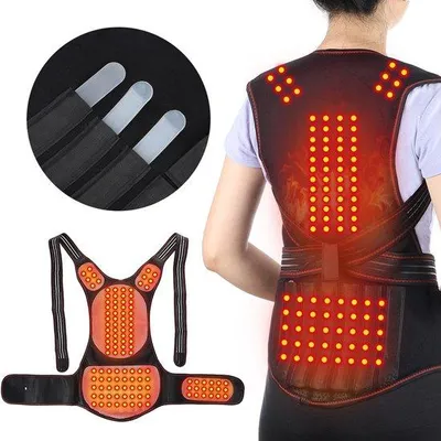 Immagine prodotto di Supporto lombare con 108 magneti, supporto lombare autoriscaldante, cintura per i fianchi, supporto per la schiena, fascia in vita, snodo puntuale, supporto per la schiena, taglia XL, 99-112 cm