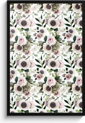 Produktbild von MuchoWow® MuchoWow® Gerahmtes Poster Blumen - Rosen - Anemone 60x90 cm - Poster mit zchwarzem Bilderrahmen - Kunst