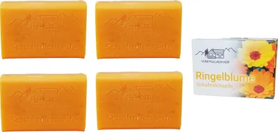 Produktbild von 4x SCHAFMILCH SEIFE 100g Schafmilchseife Naturseife Körperseife Duft Seifenstück Duftseife (Ringelblume)