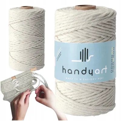 Produktbild von Handy Art Makramé-Schnur Baumwolle Natur 5mm 100m gedreht