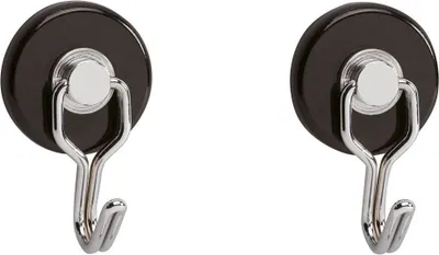 Immagine prodotto di MAUL Magnete rotondo 2 pezzi 5 kg Acciaio Metallo Ferrite con gancio 6 x 3,7 x 2,8 cm nero
