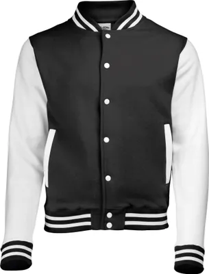 Produktbild von Awdis Uni College-Jacke RW175 (3XL) (Schwarz/Weiß)