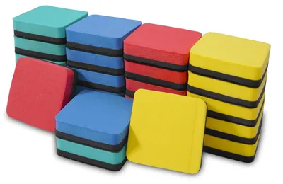 Productafbeelding van 24 stuks magnetische whiteboardsponzen 5 x 5 x 1,5 cm