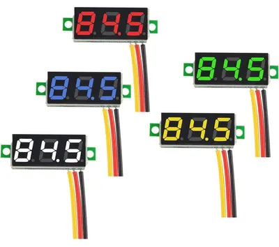 Productafbeelding van Spanningsmeter DC - Digitale voltmeter 0-100 V - 0,28 inch LED-display - 5 stuks - 5 kleuren