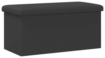 Image de vidaXL Banc de rangement pliable, gris, capacité de 180 kg, 80 litres, dimensions : 77 x 38 x 38 cm