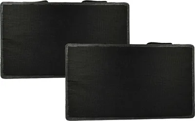Two black rectangular filters are shown against a white background.