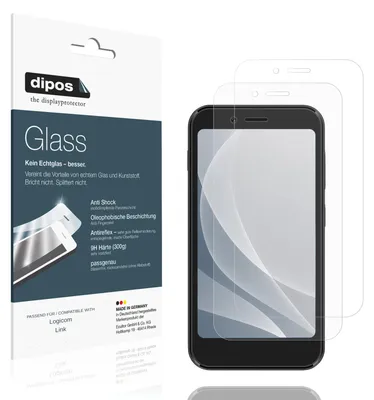 Produktbild von 2x Schutzfolie für Logicom Link matt - Anti-Shock 9H Folie dipos Glass Kunststoffglas