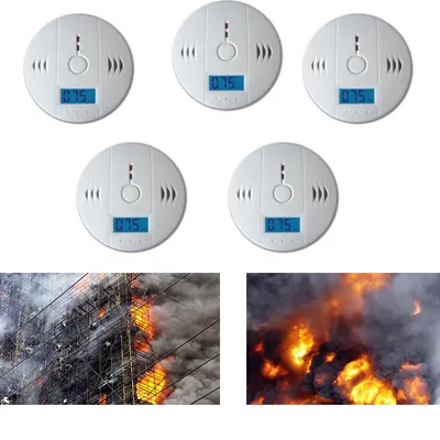 Produktbild von Lospitch 4x CO Melder Feuermelder Kohlenmonoxidmelder Geschaeft Detektor Brandmelder Rauchmelder mit austauschbarer Batterie Rauchwarnmelder  weiss