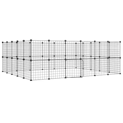 Obrázok produktu pre 44-panelová klietka pre domáce zvieratá čierna 35x35 cm oceľ