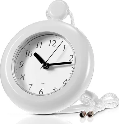 Produktbild von Badezimmeruhr, weiße Dusch Wanduhr, wasserabweisende,fürs Badezimmer mit leicht lesbarem Zifferblatt für Badezimmer und Poolzubehör,mit Umhängeband