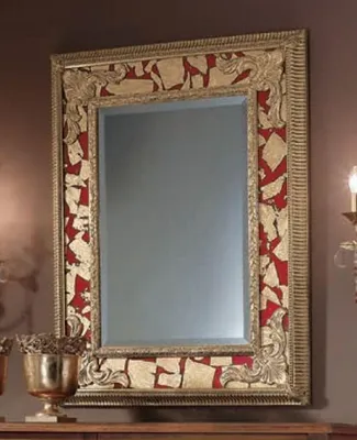 Produktbild von Casa Padrino Luxus Barock Spiegel Gold / Rot - Rechteckiger italienischer Barockstil Wandspiegel - Luxus Möbel im Barockstil - Barock Möbel - Luxus Qualität -  Italy