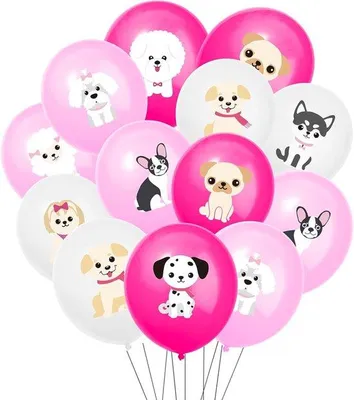 Productafbeelding van 18 ballonnen in de vorm van honden - decoratie voor een feest - dierenfeest