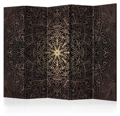 Immagine prodotto di Pannello divisorio a 5 ante, stampato su un solo lato, pieghevole, con motivo mandala, dimensioni 225 cm x 172 cm
