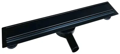Produktbild von Edelstahl-Duschrinne FlexGTB02 - Ablaufblende mit Teflon-Beschichtung - Schwarz, Länge Duschrinne:900mm