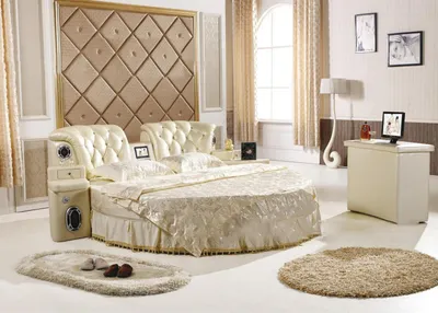 Produktbild von Rundes Bett Rund Design Betten Doppel Luxus Hotel Gestell Schlaf Zimmer