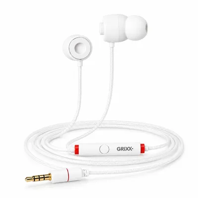 Productafbeelding van Grixx in-earkoptelefoon bedraad 3,5 mm jack met microfoon wit