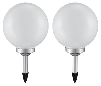 Produktbild von 2er LED Solarleuchte, Kugel weiß, H 62 cm