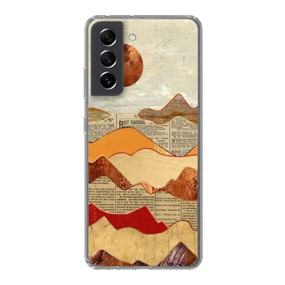 Produktbild von MuchoWow® Handyhülle Schutzhülle Hülle für Samsung Galaxy S21 FE Vintage - Zeitung - Marmor Silikon Softcase Handy Hülle - Mobiltelefonhülle