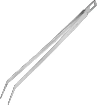 Produktbild von Fackelmann Steakpinzette, Mehrzweckzange mit ergonomisch geformten Griffen, Greifzange für kleines Grillgut (Farbe: Silber)