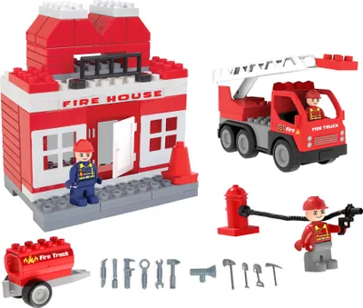 Produktbild von Spielzeugset Feuerwehr, Klemmbausteine für Kinder ab 3 Jahre