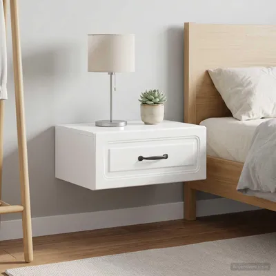 Immagine prodotto di vidaXL Comodini da parete, 2 pezzi, bianco lucido
