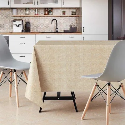 Image de Nappe en PVC imperméable beige 200 x 140 cm