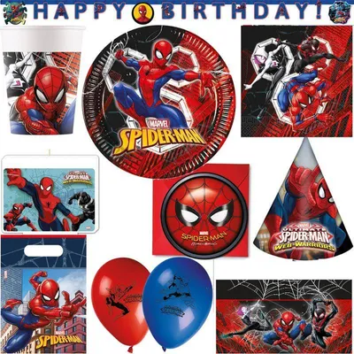 Produktbild von Partyset Spiderman Geburtstagsdeko Kindergeburtstag Party Deko Set Geburtstag