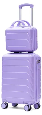 Immagine prodotto di Set da viaggio composto da due valigie: una trousse da toilette da 14 pollici e una valigia da 20 pollici, con scocca in ABS, maniglia telescopica, lucchetto numerico e ruote a 360°