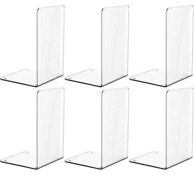 Zdjęcie produktu dla Podpórki do książek, akryl, przezroczyste, 8 sztuk, 18x12x12 cm