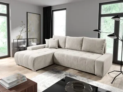 Produktbild von KEF Ecksofa Vera – L-Form – 265x85x185 cm – Liegefläche 140x215 cm – Mit Schlaffunktion – Rollsystem zur Ausklappung – Linksseitig - Paso 100