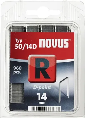 Produktbild von Novus Tackerklammer Typ R 50 14 mm D-Point Sägespitze 960 Stück Flachdrahtklammer