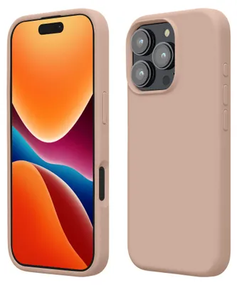 Produktbild von kwmobile Handyhülle für iPhone 16 Pro Hülle, für iPhone 16 Pro Case - Hülle Silikon - kabelloses Laden - Altrosa matt