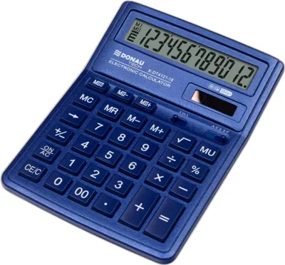 Image de Calculatrice de bureau Donau Tech à 12 chiffres alimentée par piles et énergie solaire