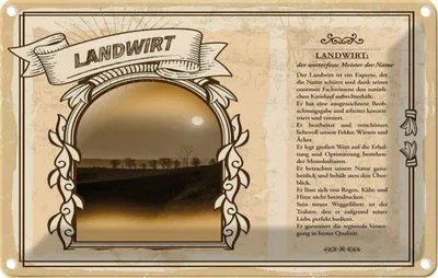 Produktbild von vianmo Blechschild 12x18 cm Landwirt Beruf Arbeit