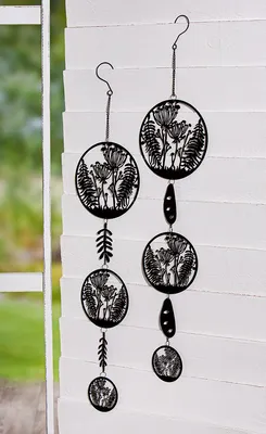 Zdjęcie produktu dla Gilde Girlande, "Wiesenzauber", Blumendesign, Metall, schwarz, L. 2 cm, B. 18 cm, H. 83 cm 62209 4063387622094 2 Stück (2-fach sortiert)