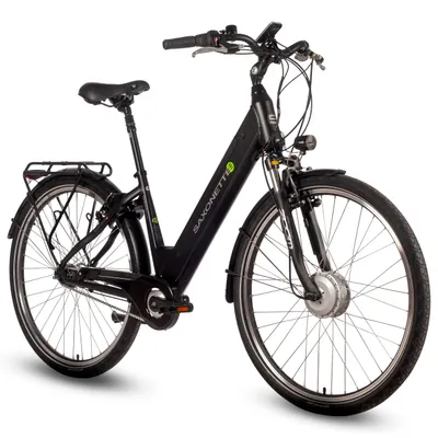Produktbild von SAXONETTE Comfort Plus 4.0 Elektro , ebike,396 Wh Intube-Akku große Reichweite für den Alltag,E-Bike, Elektrofahrrad (Ramenhöhe 45, schwarz matt)