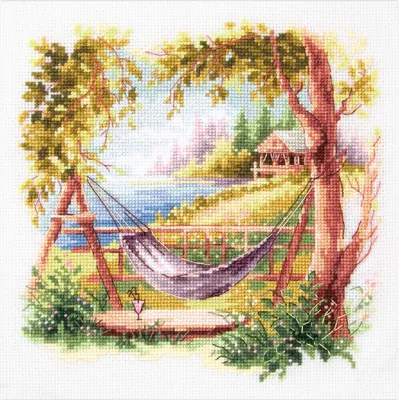 Zdjęcie produktu dla Zestaw do haftu krzyżykowego Magic Needle "Znajdź czas na relaks", 18x18 cm