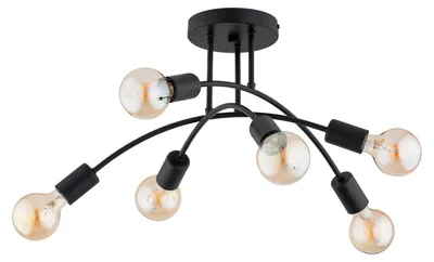 Obrázek produktu pro Stropní svítidlo LANTI, černé, 6xE27x15W, kov, rozměry: 26x55x55 cm, IP20, Alfa