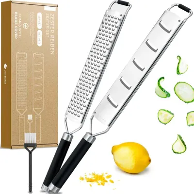 Produktbild von EXITOSO Edelstahl Küchenreibe - 2in1 Set - Handreibe