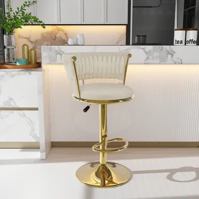 A bar stool in a modern kitchen setting.