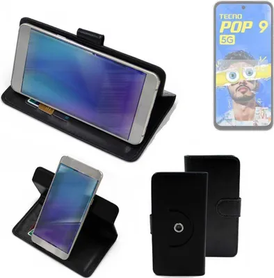 Produktbild von K-S-Trade® Case Schutzhülle Handyhülle kompatibel mit Tecno Pop 9 Flipcase Smartphone Cover Handy Schutz Tasche Klapphülle Walletcase schwarz (1x)