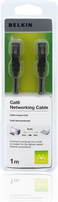 Obrázok produktu pre Belkin RJ45-RJ45, Cat6, 1m, 1 m, Cat6, RJ-45, RJ-45, Čierna