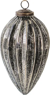 Immagine prodotto di Guaina natalizia Clayre & Eef Ø 9 cm Vetro nero argentato