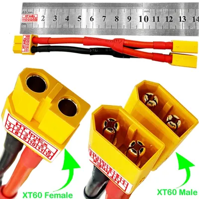 Produktbild von XT60 Adapterkabel Y Y-Kabel Parallel Lipo Akku Buchse Stecker 12AWG Kabel 10cm