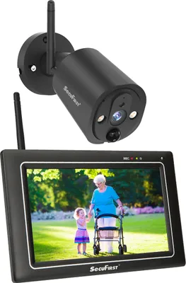 Produktbild von SecuFirst 2K Überwachungskamera Aussen Set mit Innen Monitor,7 Zoll Touchscreen Babyphone mit Kameraüberwachung,Outdoor Arbeiten ohne WLAN.