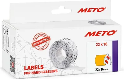 Produktbild von METO Etiketten für Preisauszeichner 22 x 16 mm orange 6 Rollen à 1.000 Etiketten